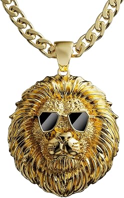 Lion Head Necklace Pendant for Men