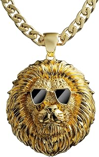 Lion Head Necklace Pendant for Men