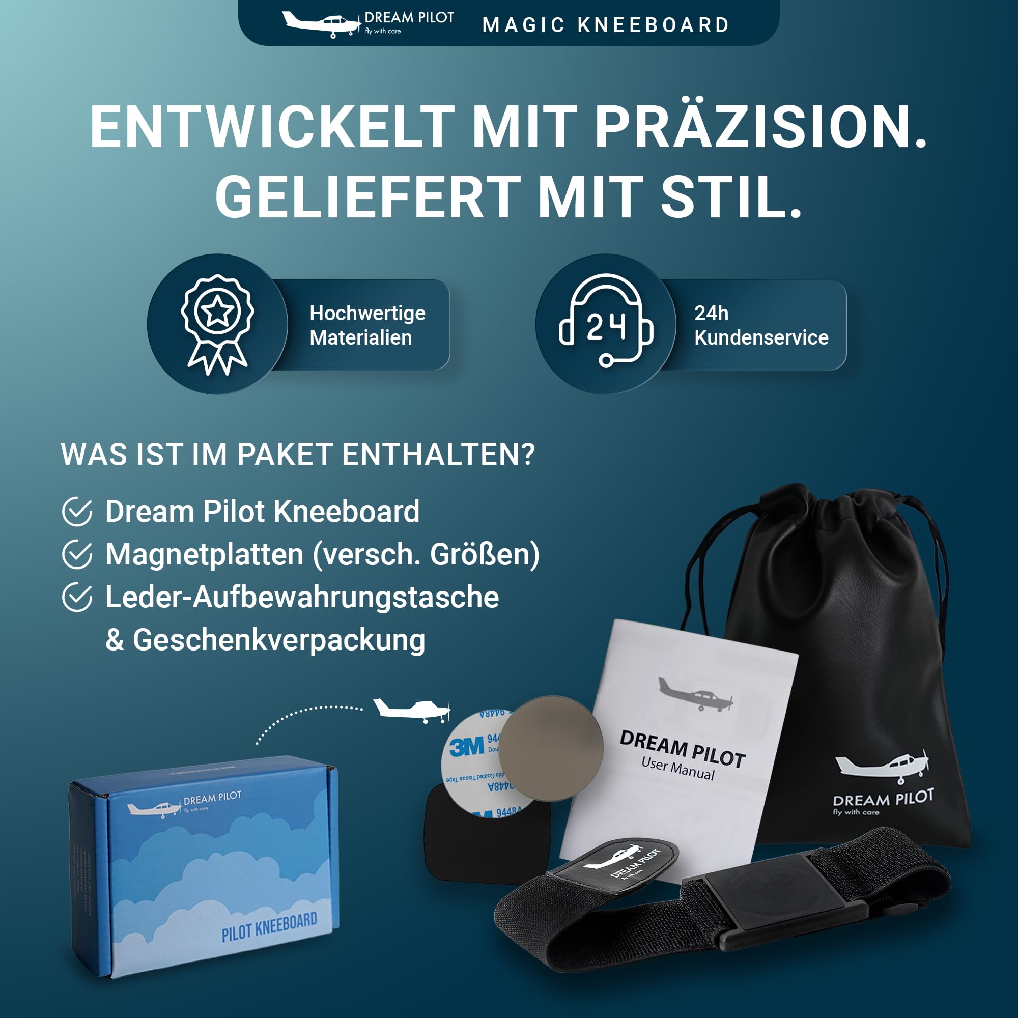 Dream Pilot Universal Piloten Kniebrett für iPhone, iPad, Android Telefone und Tablets