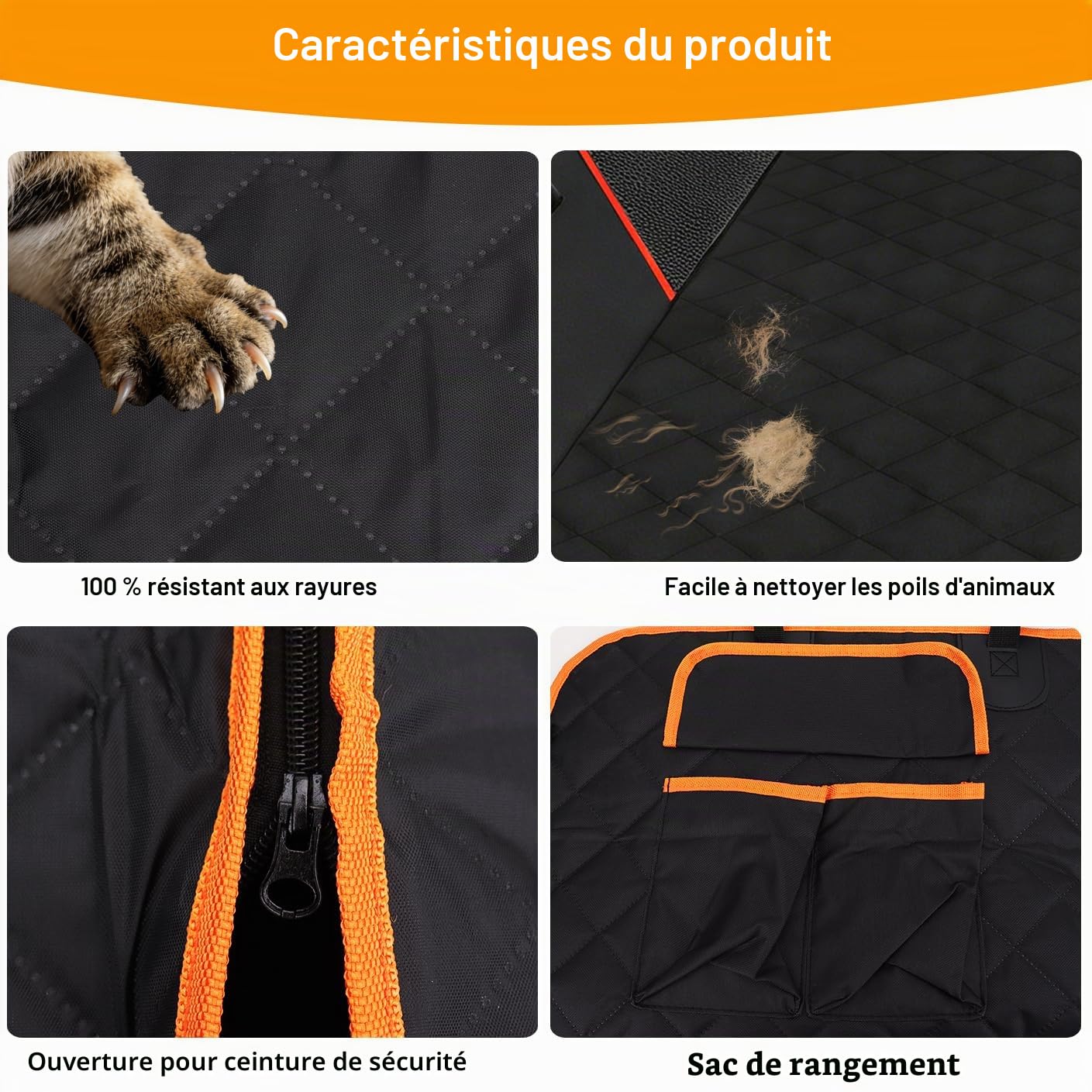 Sgizoku Housse de siège de voiture pour chien, imperméable et résistante aux rayures, hamac pour chien 600D pour siège arrière de voiture, antidérapant avec fenêtre en maille, protecteur de siège pour