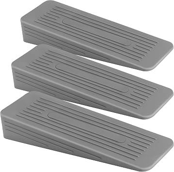 Door Stop | Door Stoppers for Floor Anti-Skid, Durable, and Heavy Duty Rubber Door Stops | Ideal for All Types of Surfaces | Door Wedges Indoors| Grey, Pack of 3