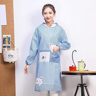 ZackLiz Fartuszek do gotowania z długim rękawem, odzież robocza, regulowany, dla dorosłych i kobiet, rodzina, kuchnia, restauracja, hotel, uniform na zewnątrz BBQ Beauty Barber