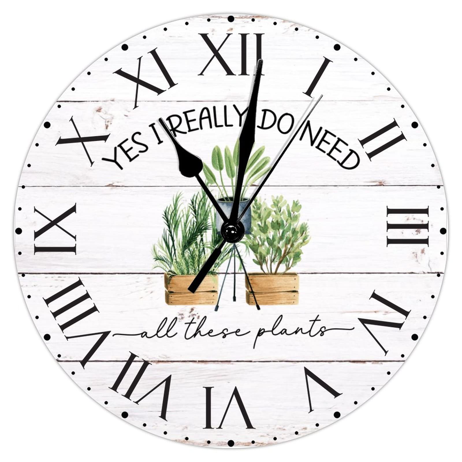 Horloge murale silencieuse sans tic-tac avec cadre imprimé en PVC