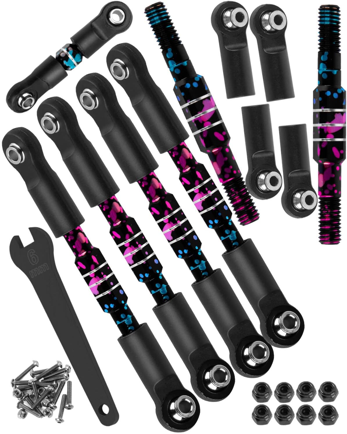 RC Aluminum Turnbuckles Camber Links Upgrades Part for 1/10 Slash/Stampede/Rustler/Bandit 4x4 4WD VXL,Alloy Turnbuckles Camber Links Hops Up,Colorful