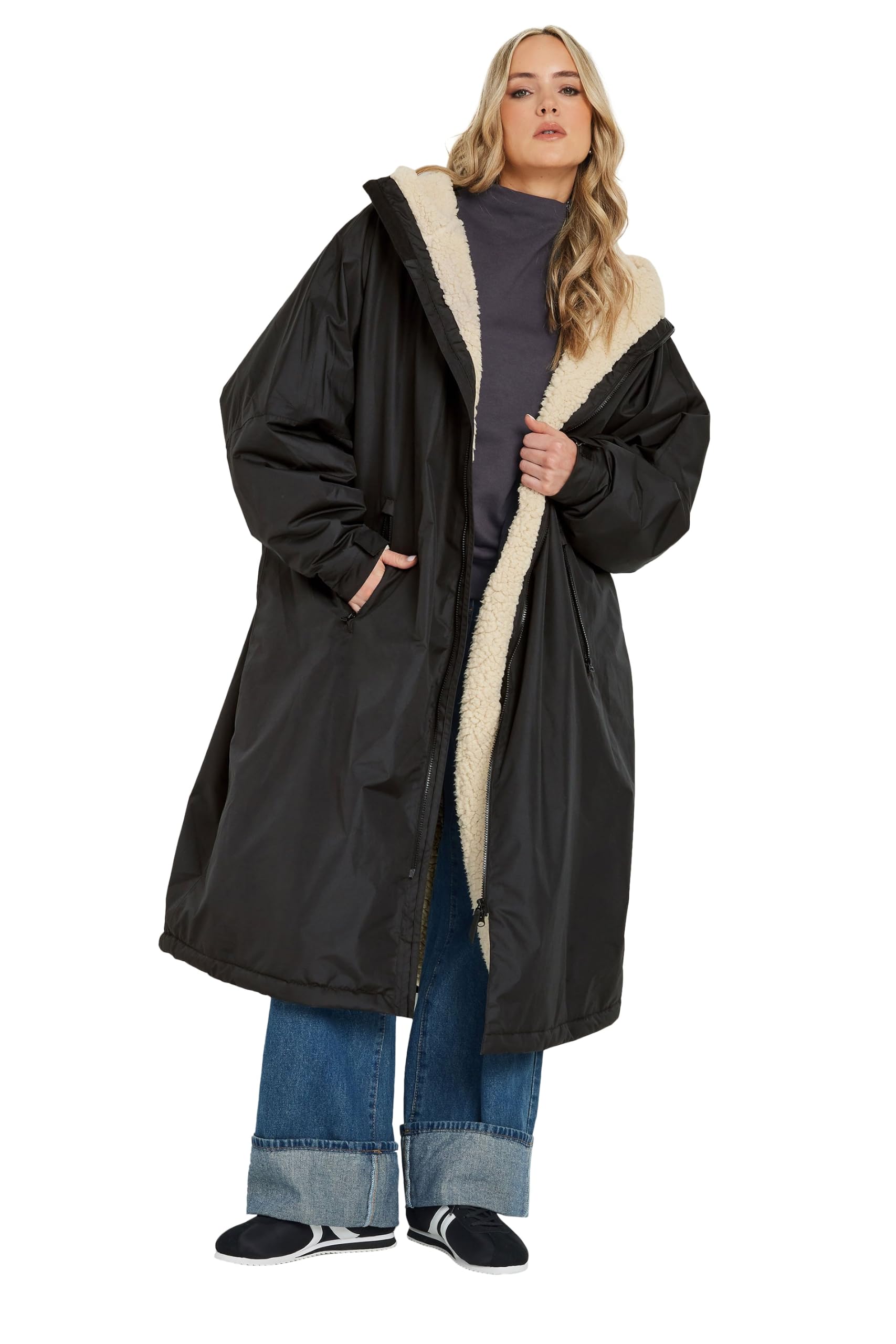 Long Tall Sally Women's Black - Lts Tall Waterproof Fleece Lined Robe