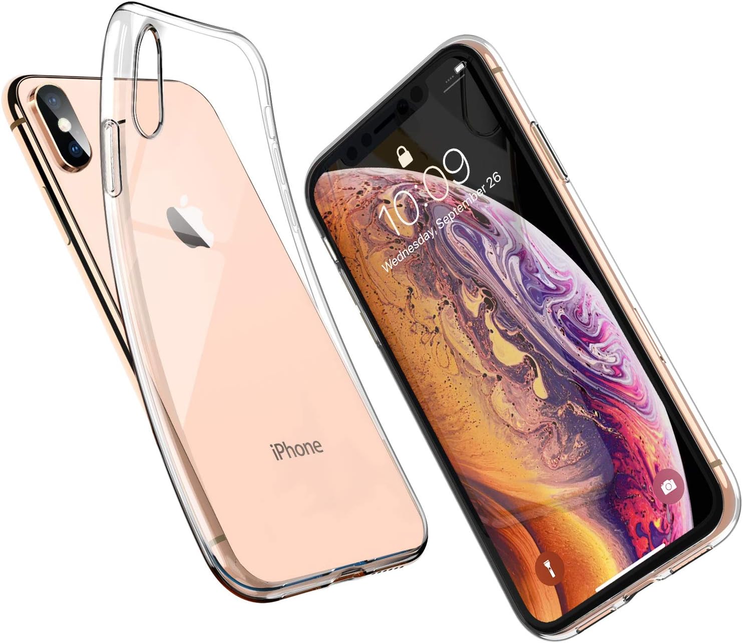 UNBREAKcable Case for iPhone Xs/iPhone X - Crystal Clear, Ultra-Thin Slim Soft TPU Silicone Protective Transparent Case Cover for iPhone Xs/iPhone X 5.8inch