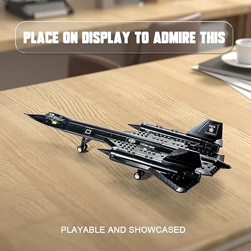 Miniatura 5 de Serie Militar SR-71 Blackbird Air Force Bloque de construcción, avión de reconocimiento, juguete de avión de reconocimiento, regalos para adultos y