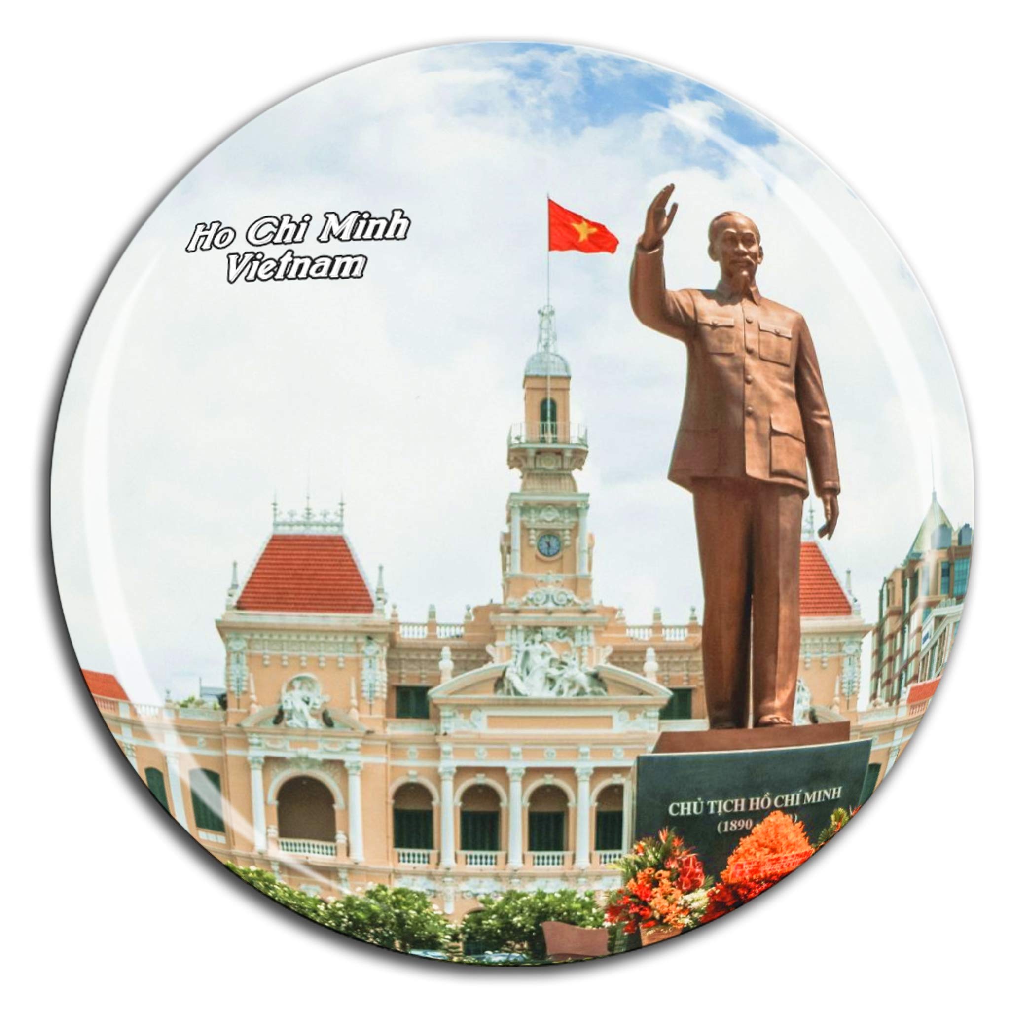 Weekino Ho Chi Minh City Hall Vietnam Fridge Magnet 3D Crystal Glass Tourist City Travel Souvenir Collection Gift Strong Refrigerator Sticker