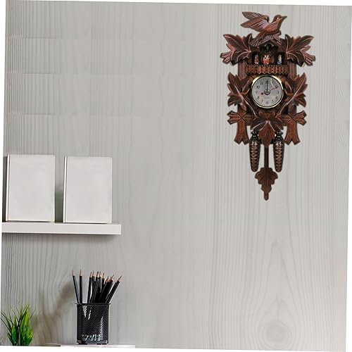 Miniatura 5 de IMIKEYA 3pcs reloj de pared de madera reloj de pared decoración de pared de Navidad reloj de cuco todos los departamentos Kuku reloj miniture