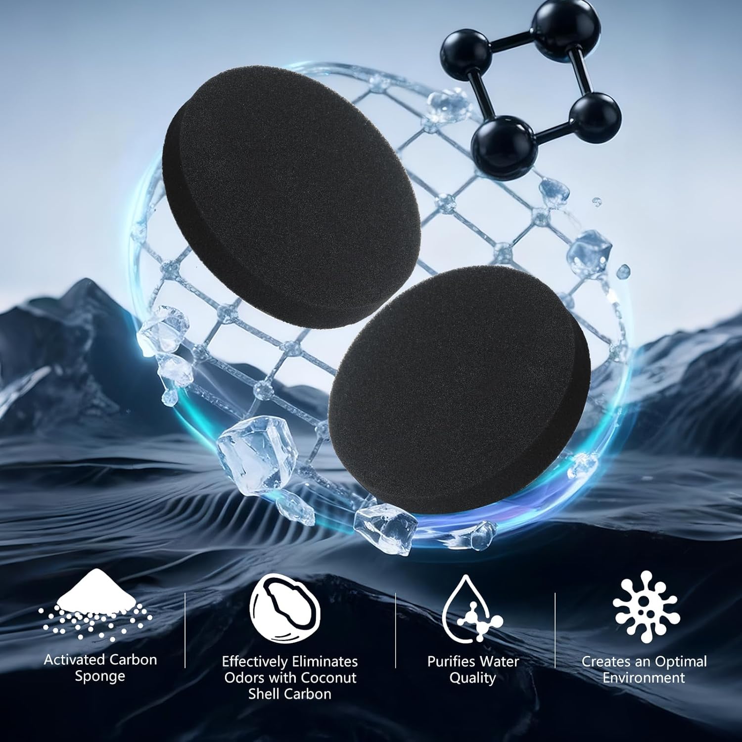 20 PCS Replacement Filter Media Kit for Fluval FX4/FX5/FX6 Aquarium Filters, Including Carbon Filter Pads, Bio-Foam Block, Bio Ceramic Rings, Bio-Foam Pads