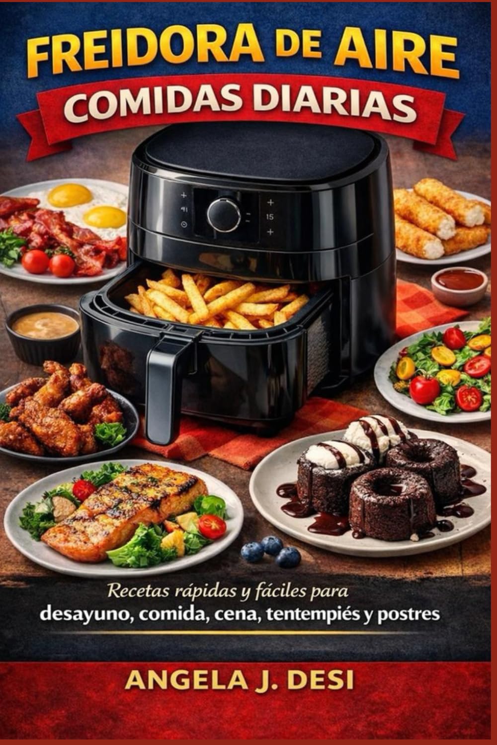 FREIDORA DE AIRE COMIDAS DIARIAS: Recetas rápidas y fáciles para desayuno, comida, cena, tentempiés y postres