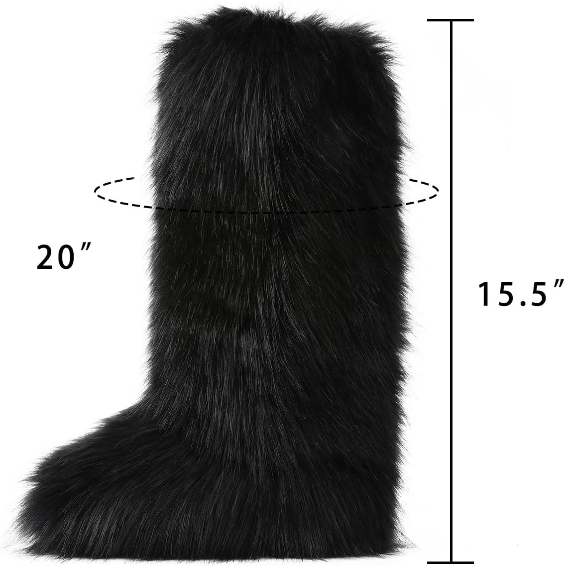 CELNEPHO Fur Boot for Women Comfortable Fuzzy Knee High Boots Round Toe Warm Snow Boots Fashion Winter Boots Y2K - Image 6