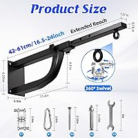 Vista 3 de Saco de boxeo colgante para adultos con soporte de pared ajustable y guantes de boxeo, saco de boxeo de pared para entrenamiento de gimnasio