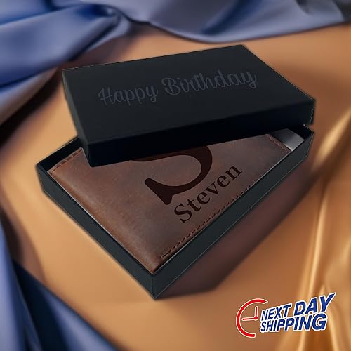 Miniatura 9 de Personalized Engraved Full Grain Leather With RFID Blocking, Personalized Custom Wallets, Genuine Leather Personalized Mens Wallet, Personalized