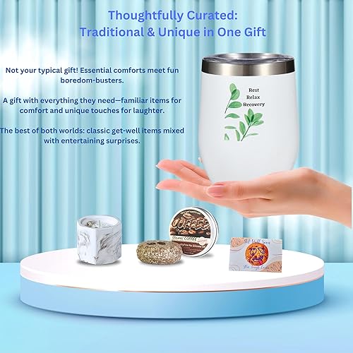 Miniatura 3 de Regalos para hombres y mujeres, paquete de cestas de regalo BluQbt Care para amigos enfermos de quimioterapia covid, muestra tu cuidado con nuestros