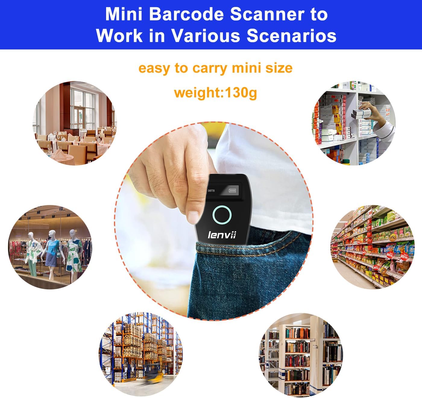 LENVII R800 Barcode Scanner in various work scenarios