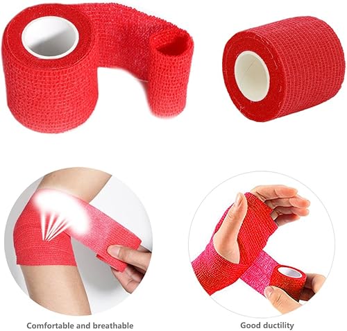 Miniatura 29 de Cinta adhesiva autoadherente, vendajes médicos cohesivos, flexibles, elásticos, atléticos, fuertes, cinta elástica de primeros auxilios para Paquete