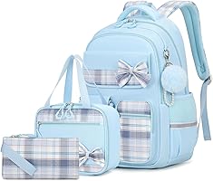 Amythe Schoolrugzak meisjes 3-delig, schooltas Kawaii 3e tot 7e klas