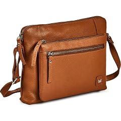 Wise Owl Accessories Small Soft Pebbled Real Leather Crossbody Handbags Purses Sling Crossover Shoulder Bag