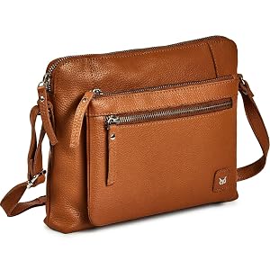 Wise Owl Accessories Small Soft Pebbled Real Leather Crossbody Handbags Purses Sling Crossover Shoulder Bag