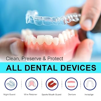 Mysmile Retainer Cleaner with 120 Denture Cleaning Tablets, 3 Min Faster Denture Cleaner Removes Plaque, Odors, Stains from Aligner, Invisalign, Mouth Guard, Night Guard......