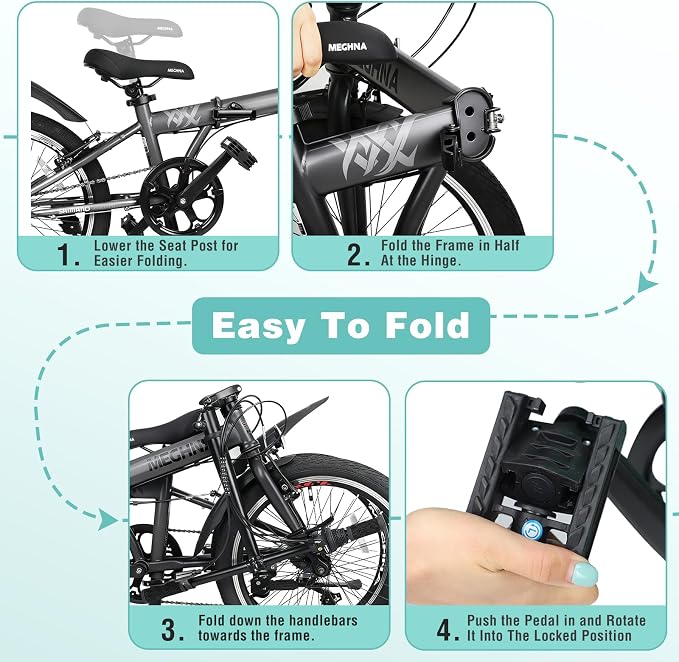 Bicicleta Plegable 20 Pulgadas para Adultos miniatura 5