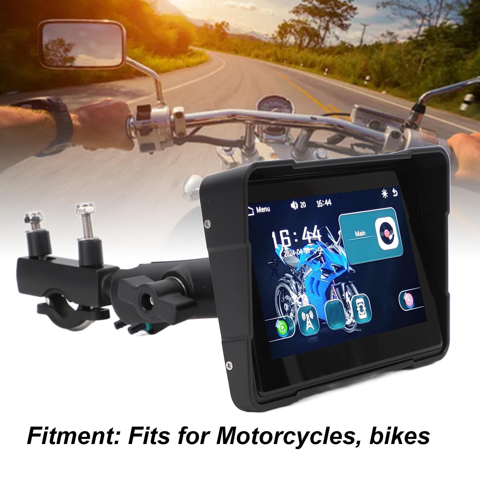5-calowy motocyklowy nawigator GPS z podwójnym ekranem dotykowym 1000 nitów, przenośna kamera samochodowa do Carplay