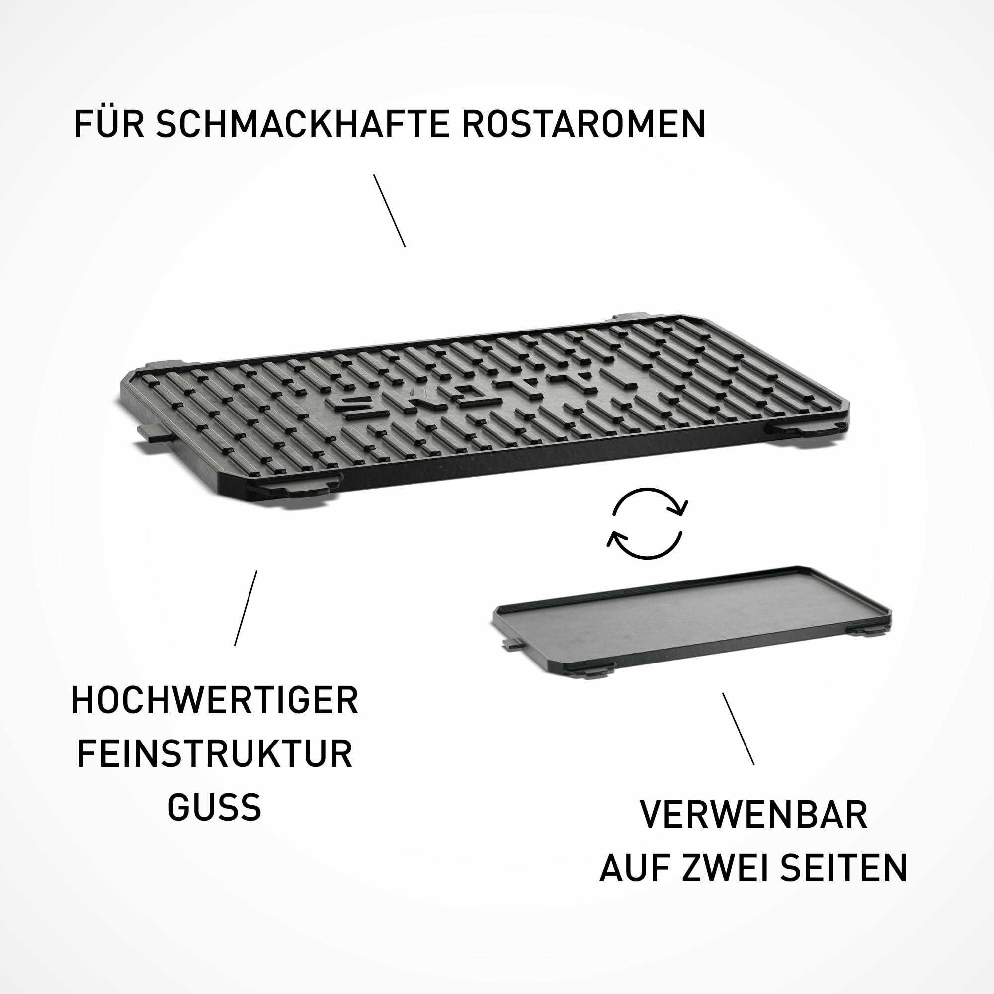 SKOTTI Kast, Gusseiserne Grillplatte für SKOTTI Grill, Plancha, Griddle, Sehr massives Material, für Fleisch, Fisch und Gemüse - Skotti Grill Zubehör