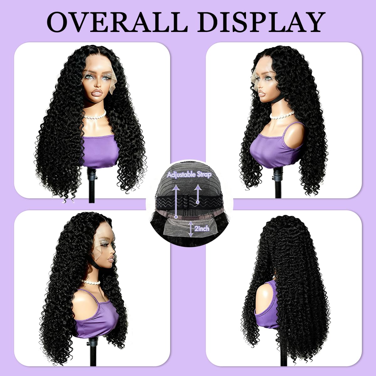 13x6 Lace Front Wigs Human Hair HD Lace Front Wigs 24 inch Curly Wave Glueless Wigs Human Hair Pre Plucked Pre Cut 280 Density 15A Curly Wave Natural Color Wigs for Black Women Triple Lifespan