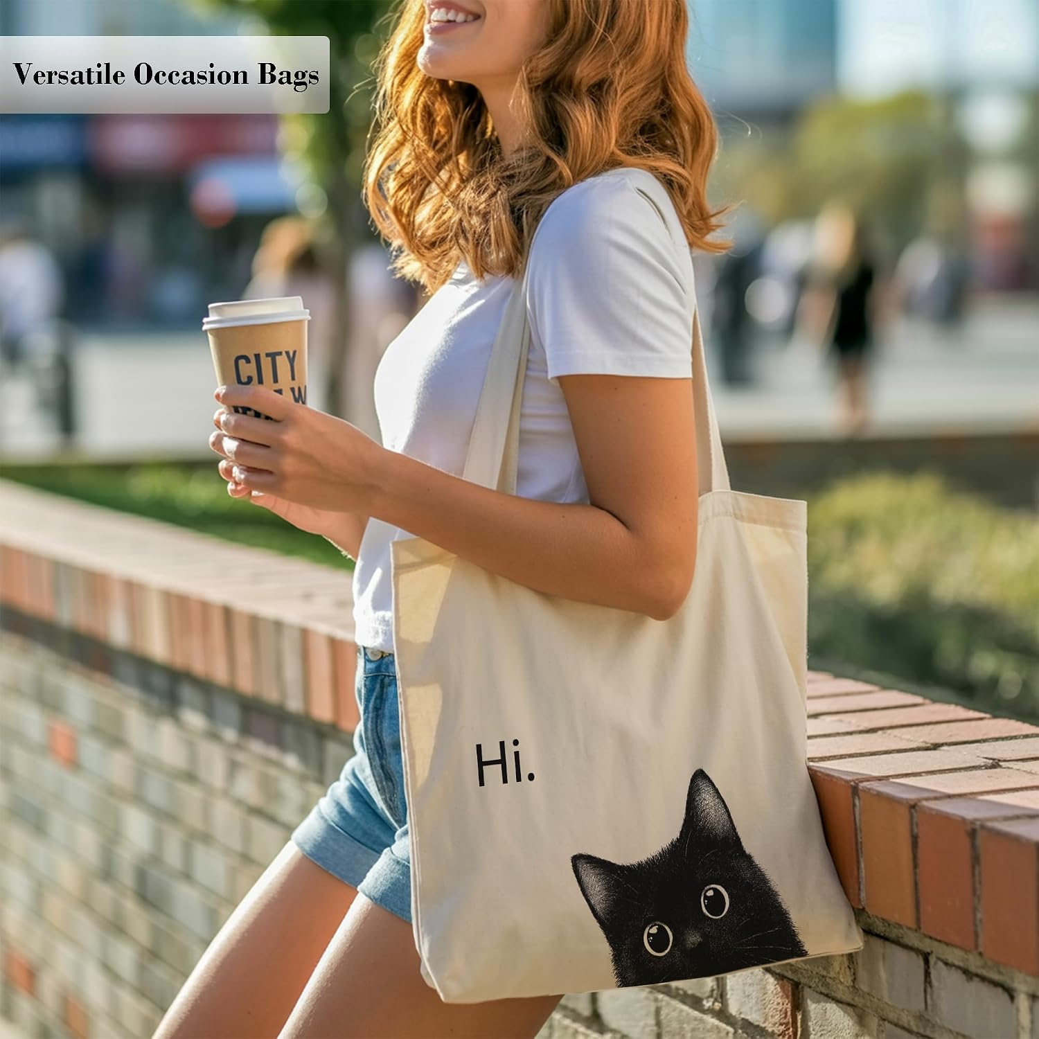 Pets Lover Gifts Tote Bag for Women, Dogs Cats Bee Aesthetic Canvas Bag with Inner Pocket image 4