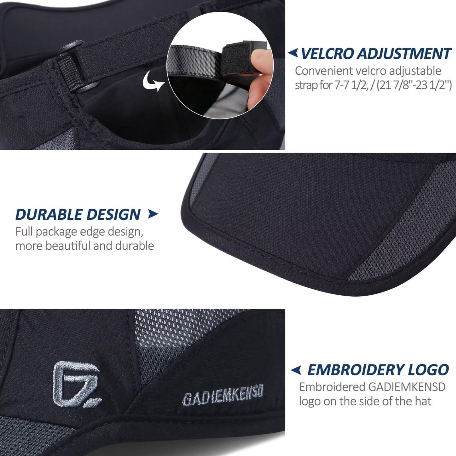 GADIEMKENSD Ad Asciugatura Rapida Traspirante Outdoor Berretto Corsa