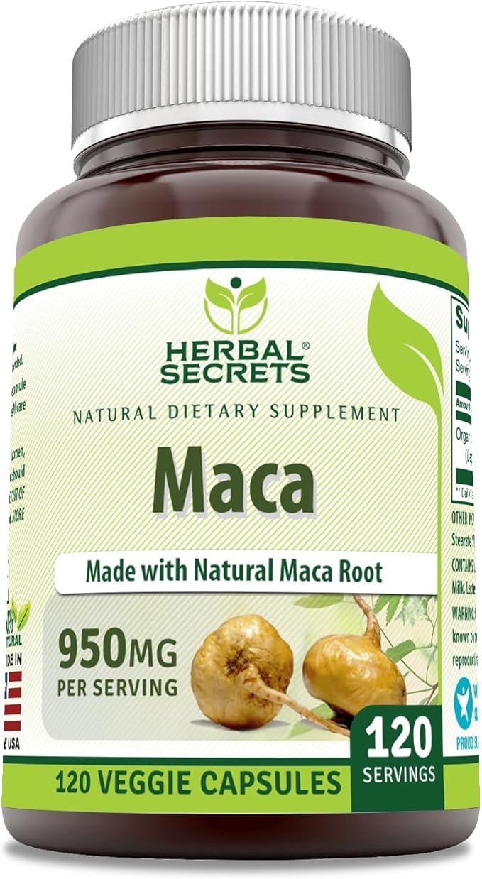 Herbal Secrets Maca Supplement 950 Mg 120 Veggie