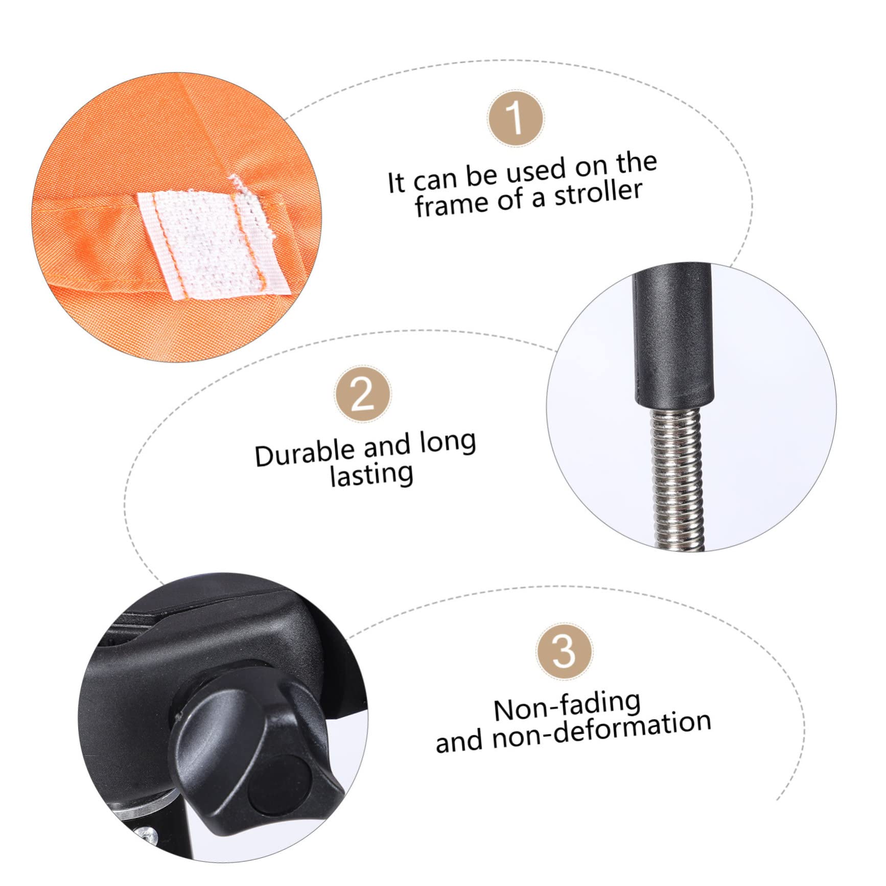 Ombrellone con Protezione Upf Parasole con Clip Parasol per Passeggini Sedie e Sedie con Rivestimento Riflettente