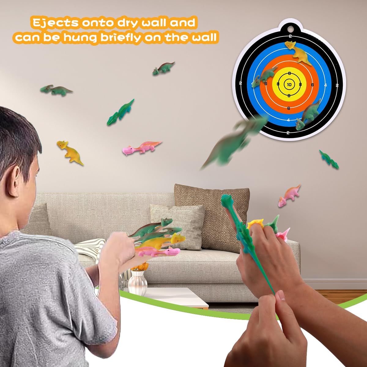 20 Stück Schleuder Dinosaurier Finger Spielzeug, Elastischer Fliegender Finger-Dinosaurier Schleuder, Slingshot Dinosaur Finger Toys, Weich Katapult-Spielzeug, Zufällige Farbe (20)