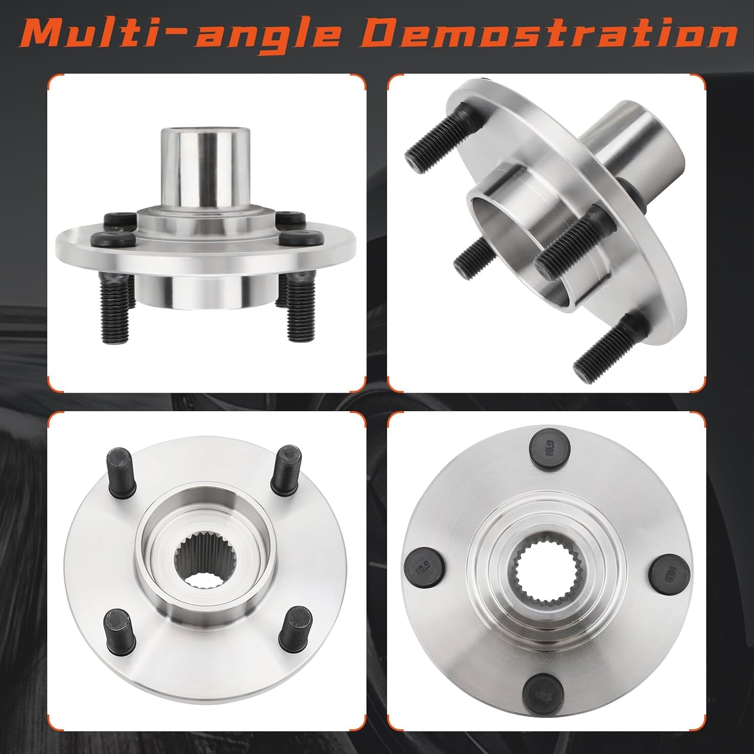 (Pair) DRIVESTAR 518510 Front Left/Right Wheel Hub Bearing for 2000-2007 2008 2009 2010 2011 Ford Focus 4 Lugs w/ABS
