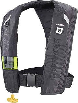 BLUESTORM Stratus 35 Inflatable Life Jacket PFD for Adults | US Coast Guard USCG Approved Automatic Self Inflating Life Vest Preserver with Manual Ripcord