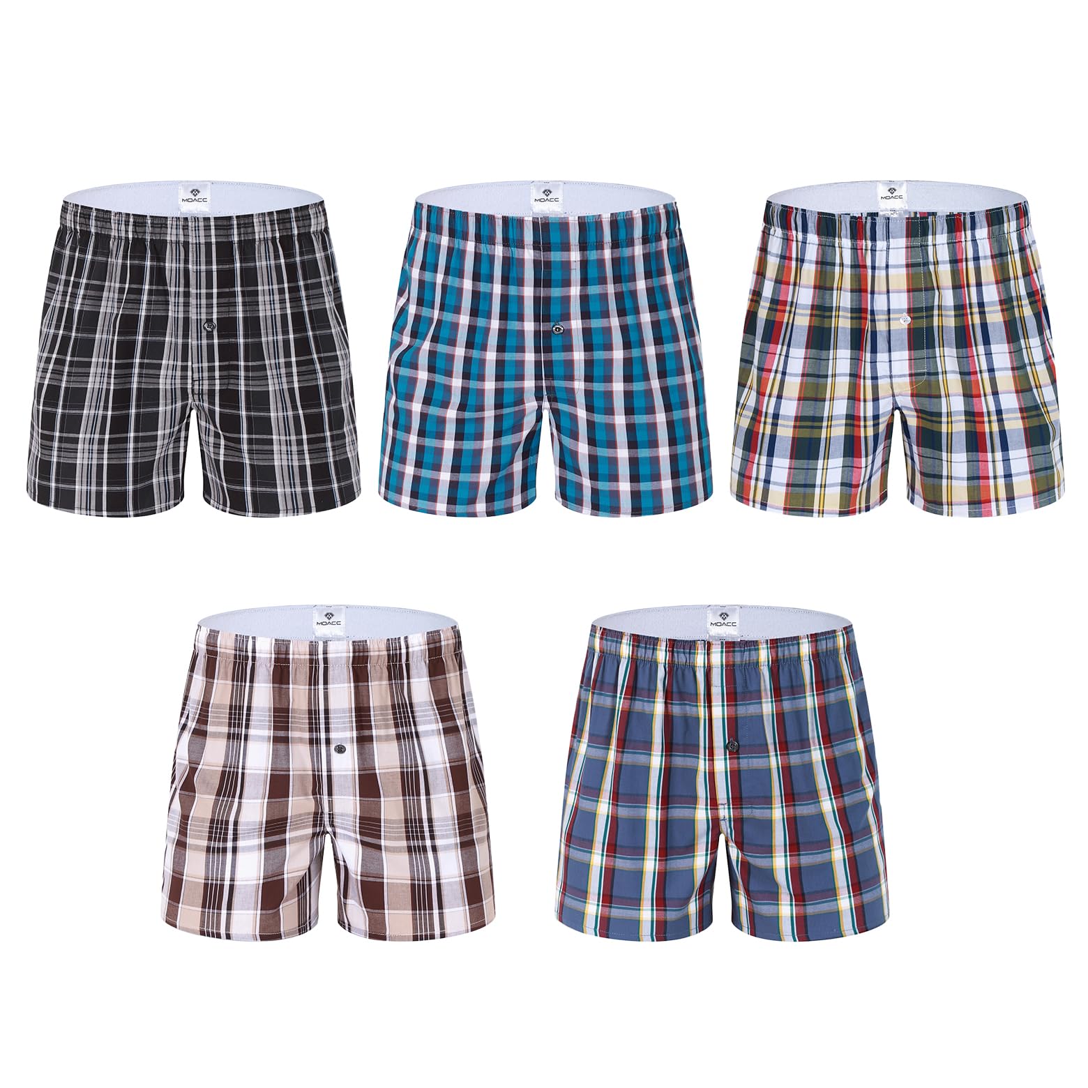 MOACC M Boxers for Men - Men's 100% Cotton Boxer Briefs Underwear Premium Quality Shorts
