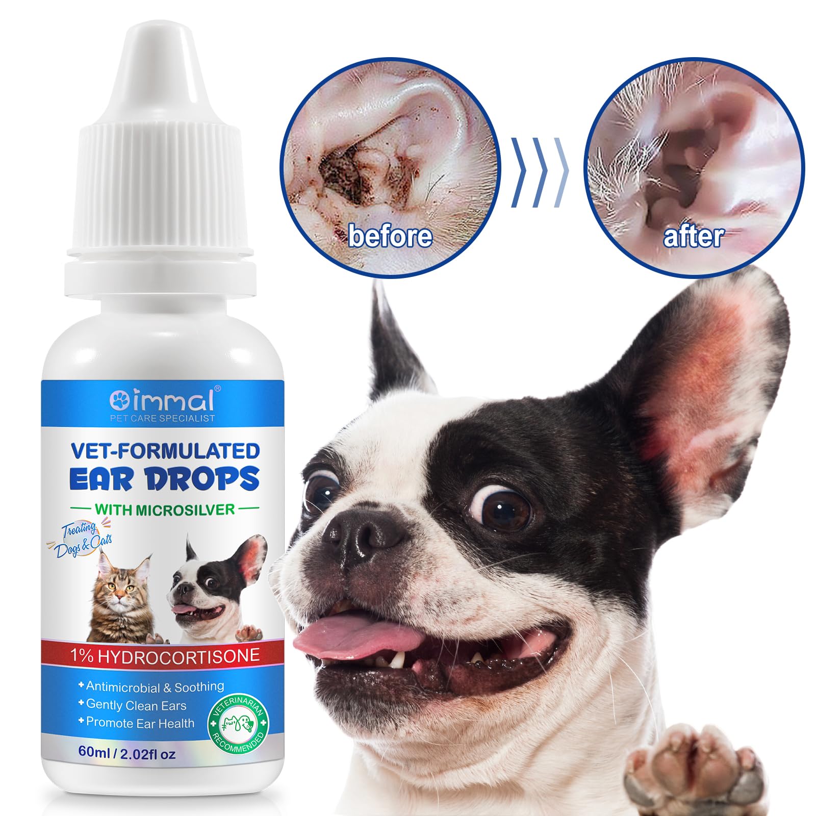 Bieyoc Pet Ear Drops for Dogs and Cats Dog and Cat Ear Clean and Soothe Ear Irritations, Pet Ear Cleaner Helps to Remove Wax - Image 2