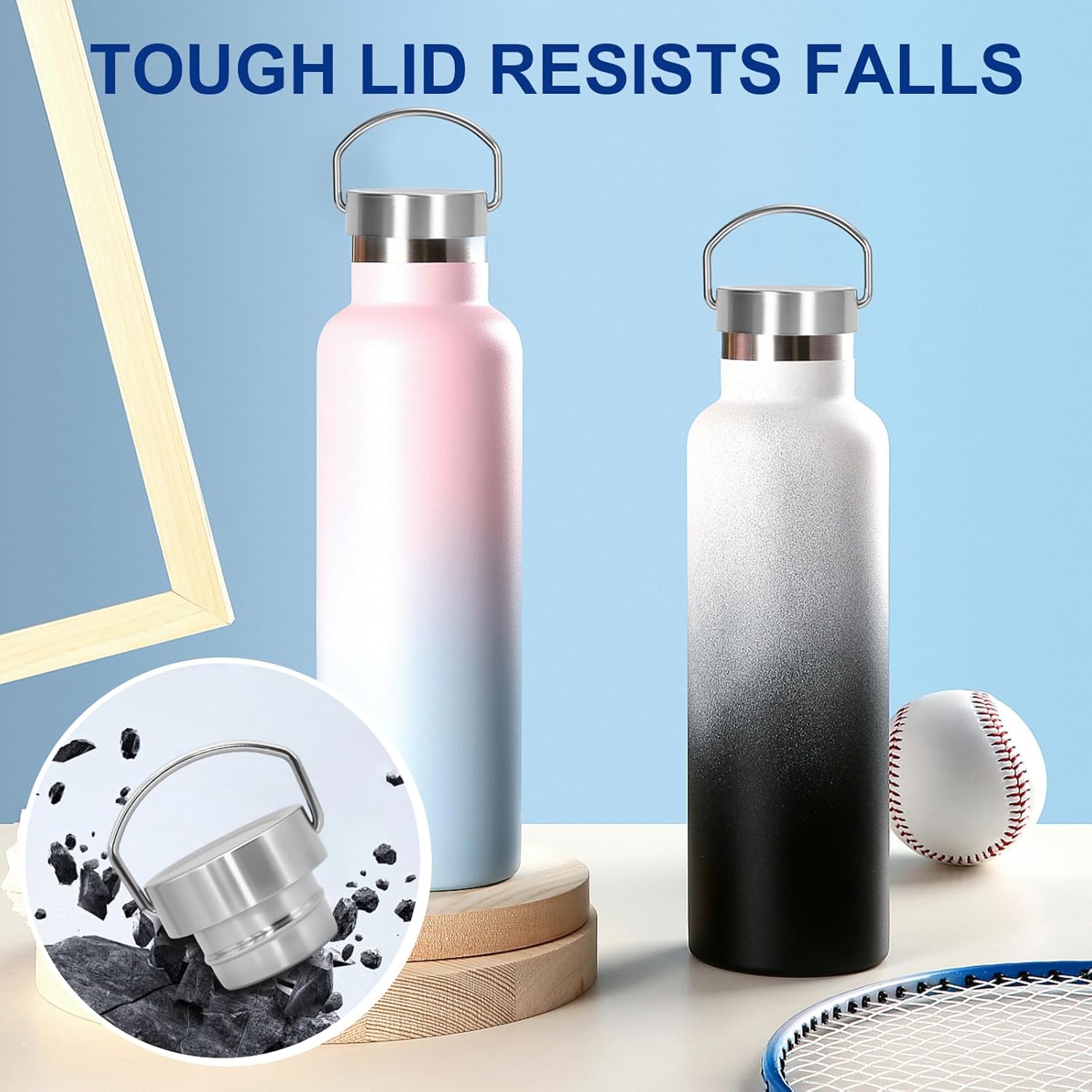 Stainless Steel Lid Compatible with Hydroflask Standard Mouth 12/18/21/24oz,Leakproof Replacement Lid Compatible with Hydroflask Accessory,2PCS - Image 6