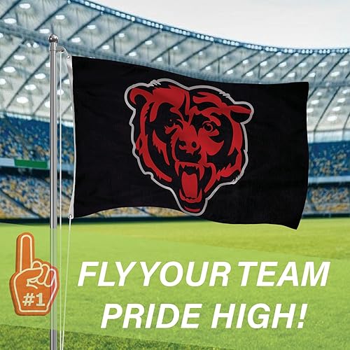 Miniatura 2 de NFL Chicago Bears - Bandera duradera de 3 x 5 para exteriores con ojales, bandera y pancarta resistentes para jardín al aire libre y patio, bandera