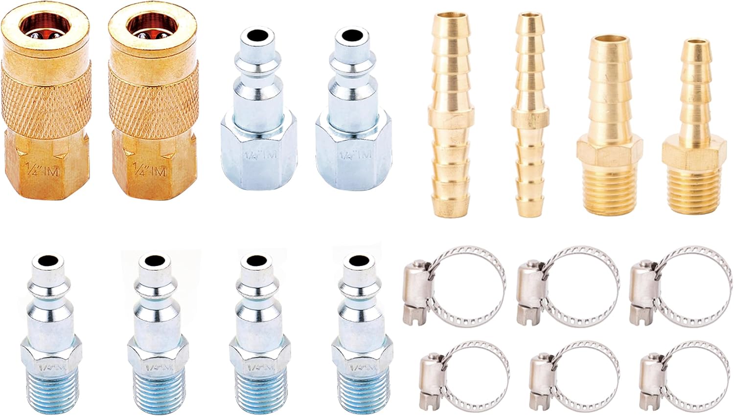 CRAFTSMAN 19-pc Air Hose Connect & Repair Kit, Brass and Stainless Steel, 1/4-in and 3/8-in NPT Threads