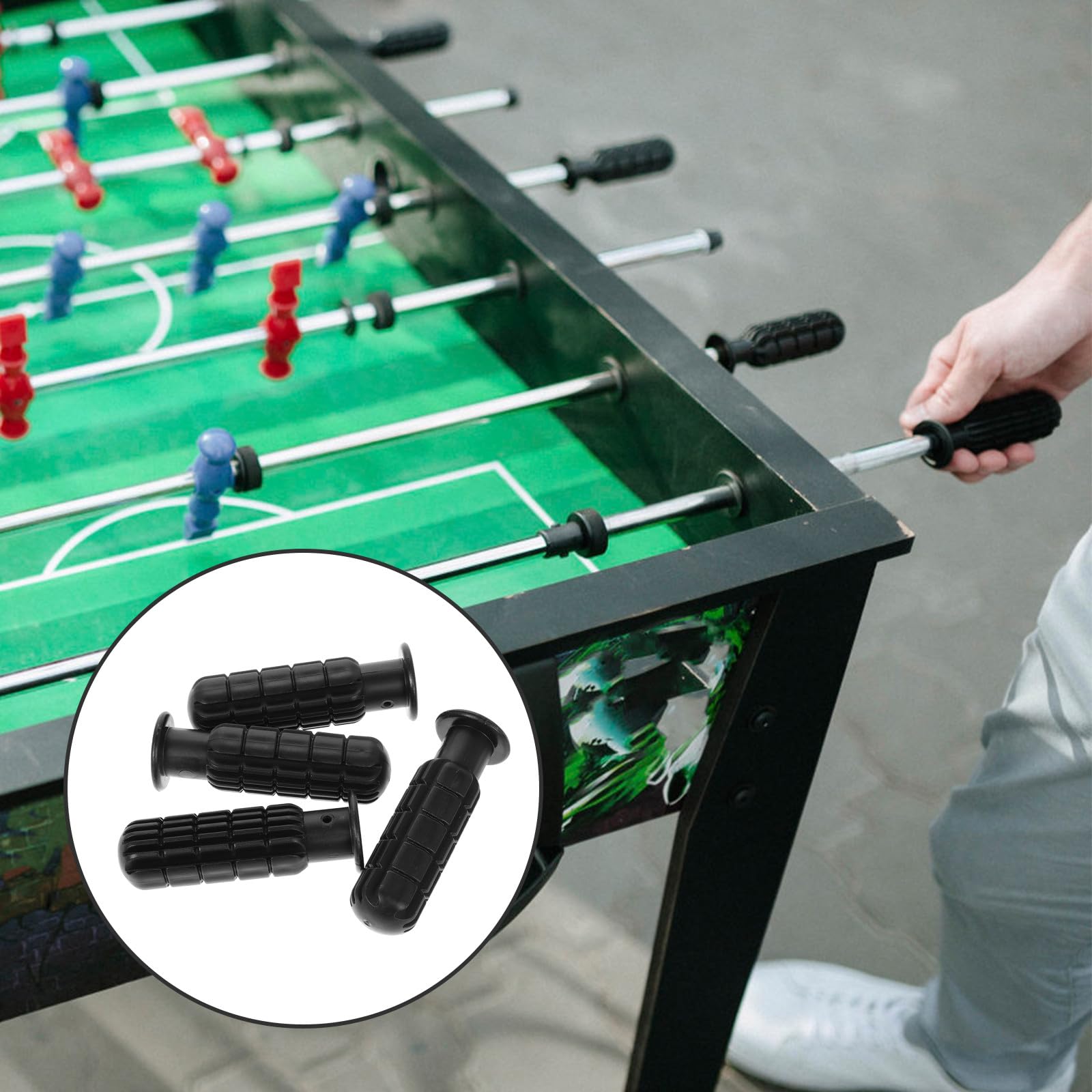 Manopole per Calcio da Tavolo in PVC Nero Sostitutive 0,7 M