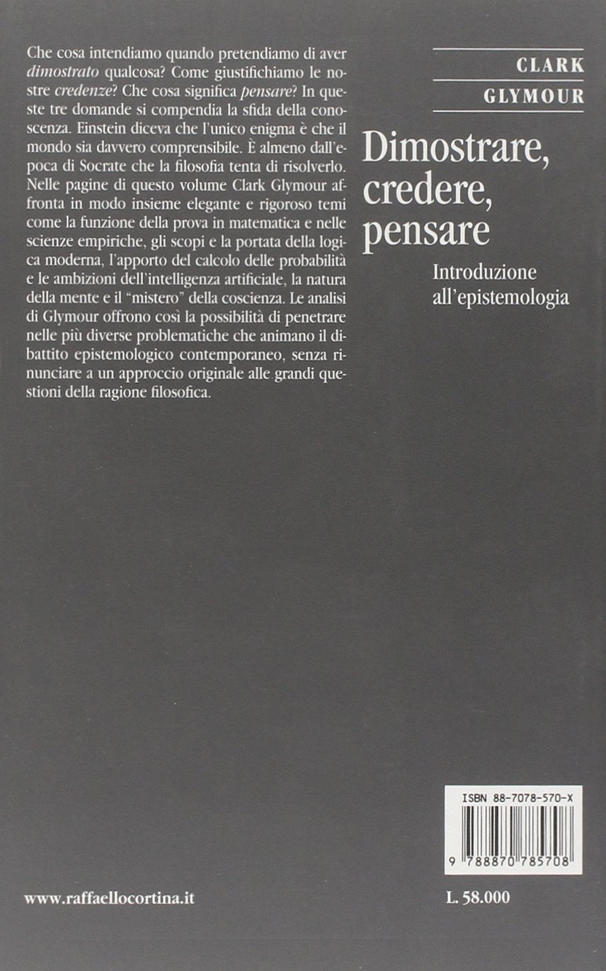 Dimostrare, credere, pensare. Introduzione all'epistemologia