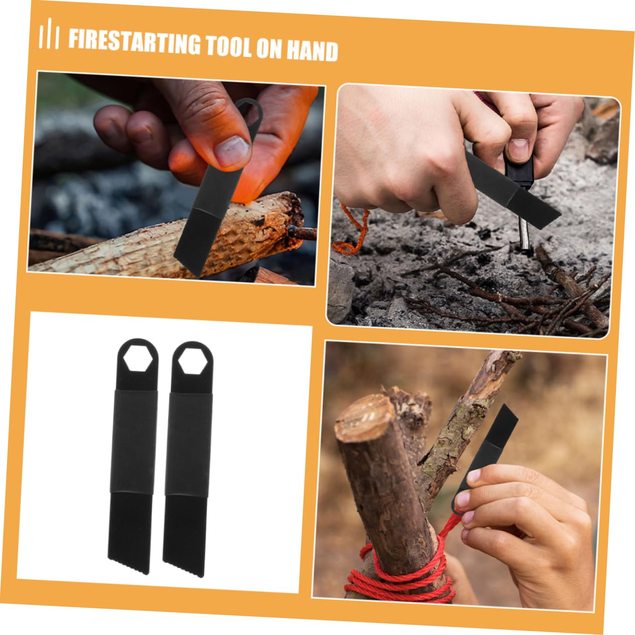 WOONEKY Camping Fire 20pcs Waterproof Flint Fire Starter Magnesium Rod Striker for Emergency Firemaking