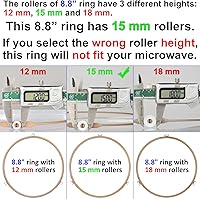 Vista 2 de Anillo giratorio de microondas de 8.8 pulgadas con rodillos de 0.591 in, soporte de bandeja para horno de microondas, anillo de rodillo giratorio