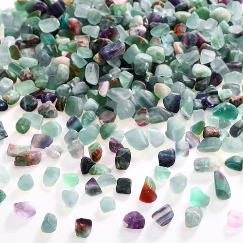 2.2 Lb/1000g Decorative Crystal Pebbles Natural Colored Fluorite Stones Tumbled