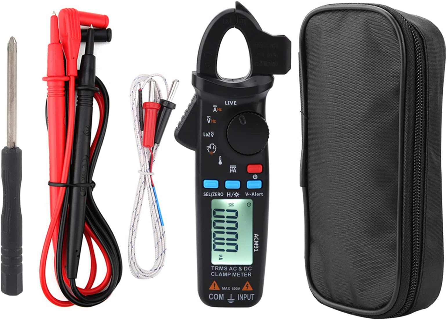 Digital Clamp Meter True RMS 6000 Counts High Precision Clamp Ammeter Low Impedance Tester ACM91 for AC DC Current Measurement