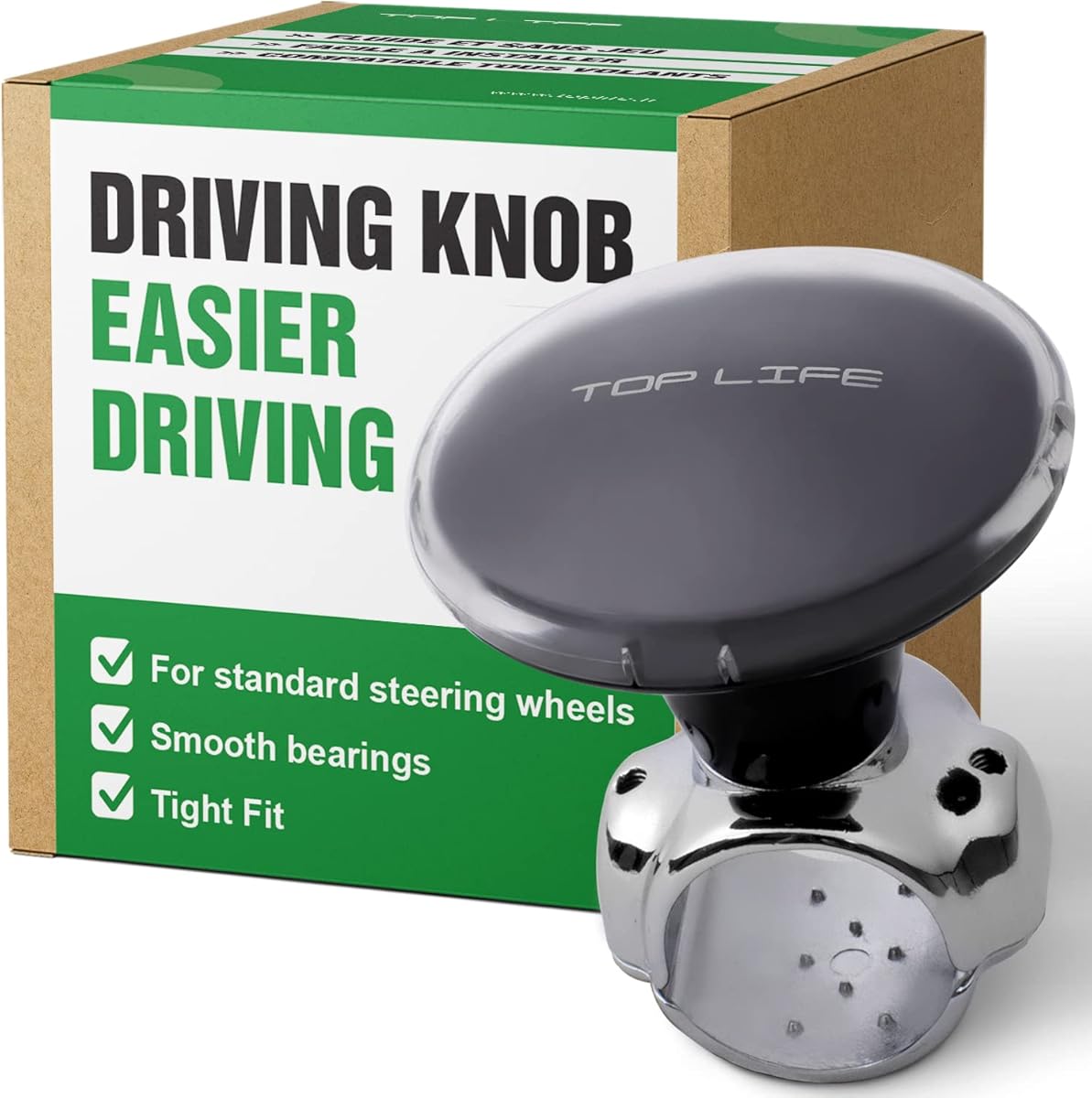 Steering Wheel Knob - Suicide Spinner for Cars, Tractors, Mowers, Boats (Fits 1.1"-1.5" Wheels) - Effortless One-Hand Control, Smooth Bearings - Perfect for Tight Turns & Daily Driving