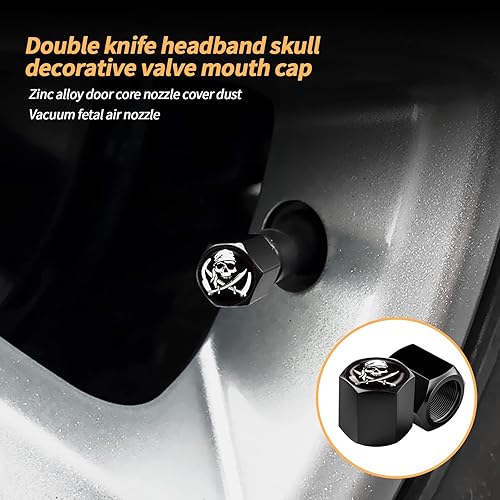 Vista 3 de Ajxn Paquete de 4 tapones de válvula de neumático de rueda de automóvil, tapas herméticas a prueba de polvo, tapones universales para válvulas