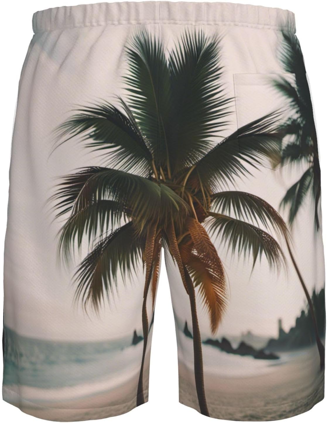 Mens Cartoon Pigeon Print Beach Shorts,Casual Summer Shorts for Men,Quick Dry Polyester